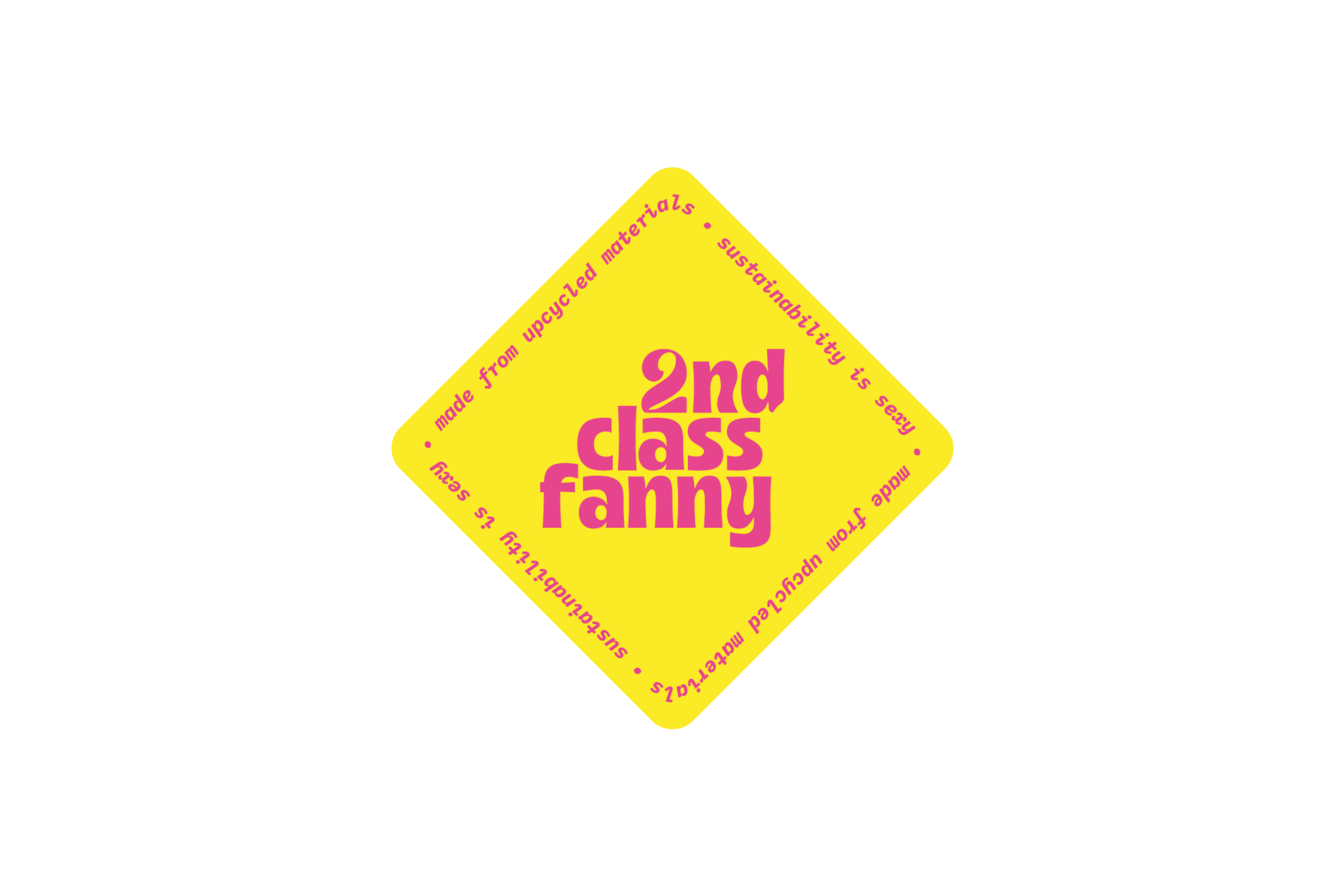 Yellow card with '2nd Class Fanny' text on a white background