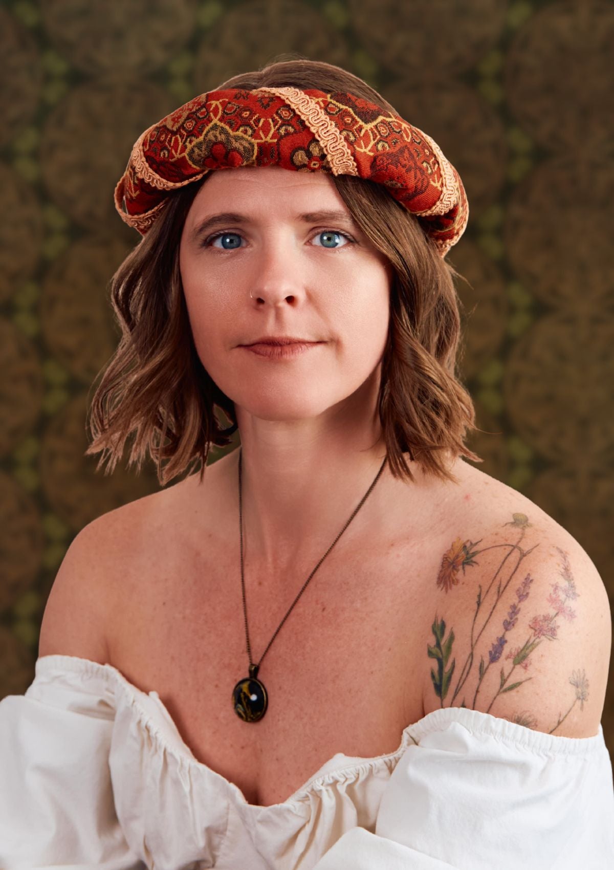 Ren Faire Red Tapestry Ribbon Crown