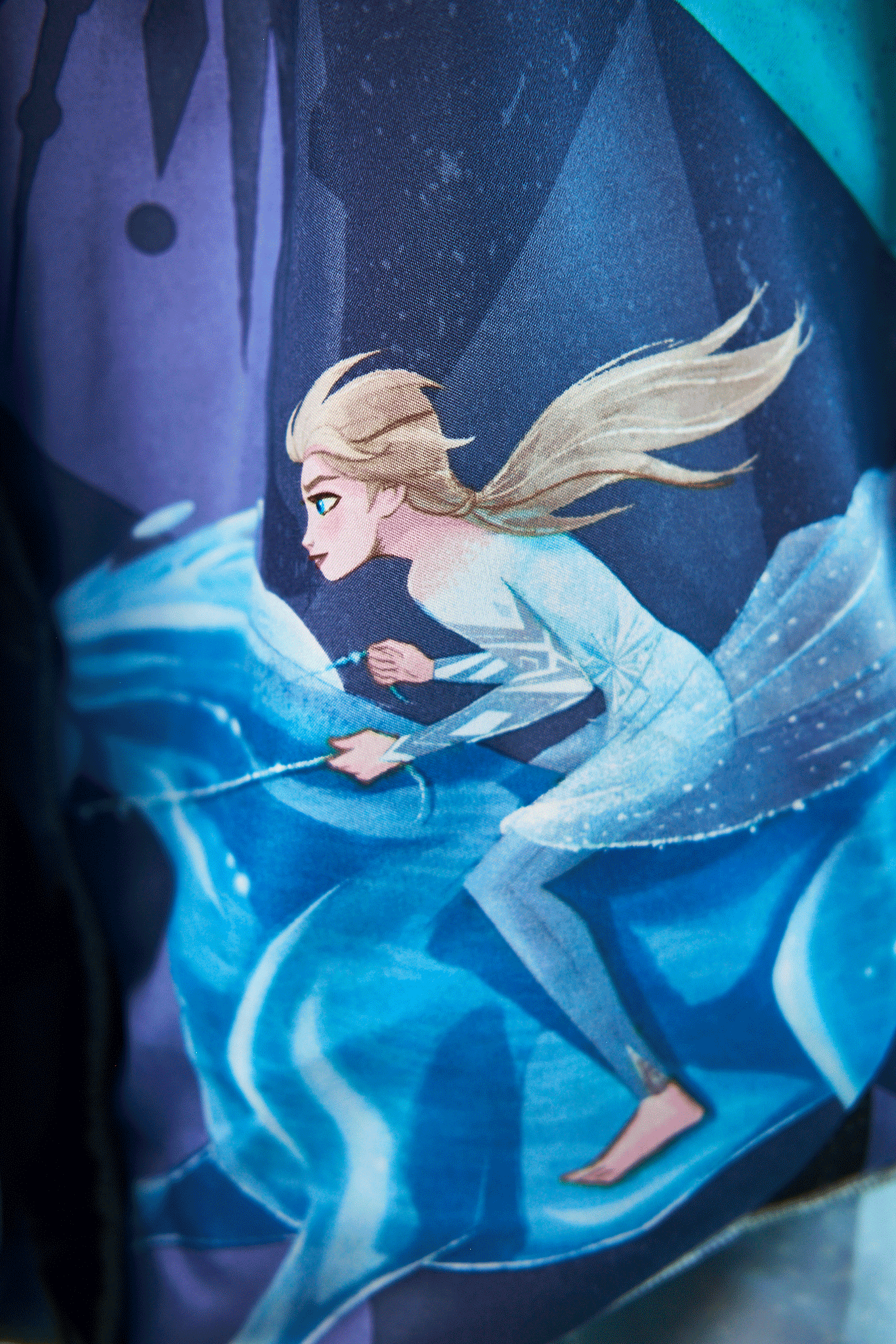 Frozen character in a snowy landscape with icy elements