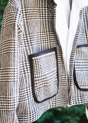 Houndstooth Crop Jacket