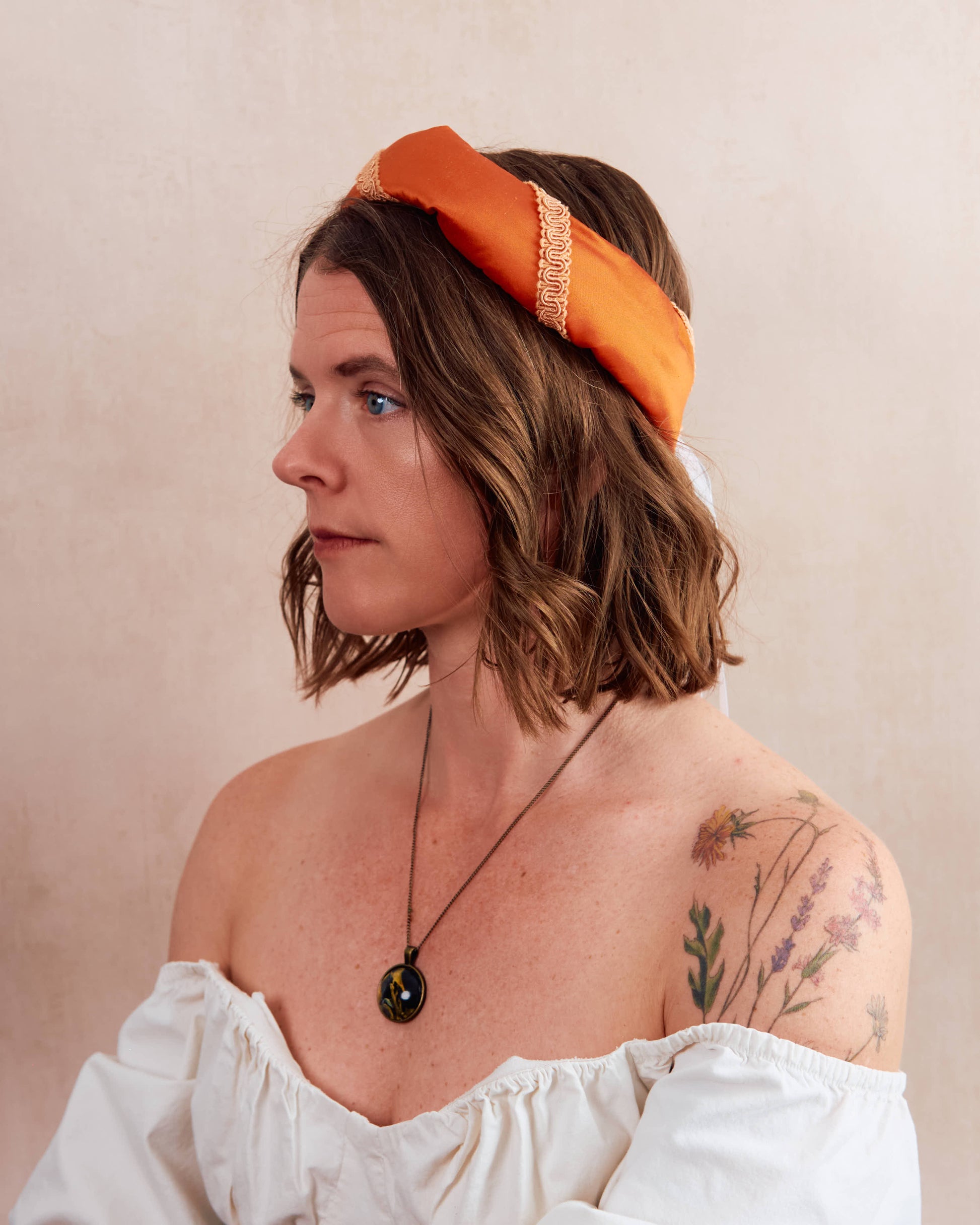 Ren Faire Orange Silk Ribbon Crown