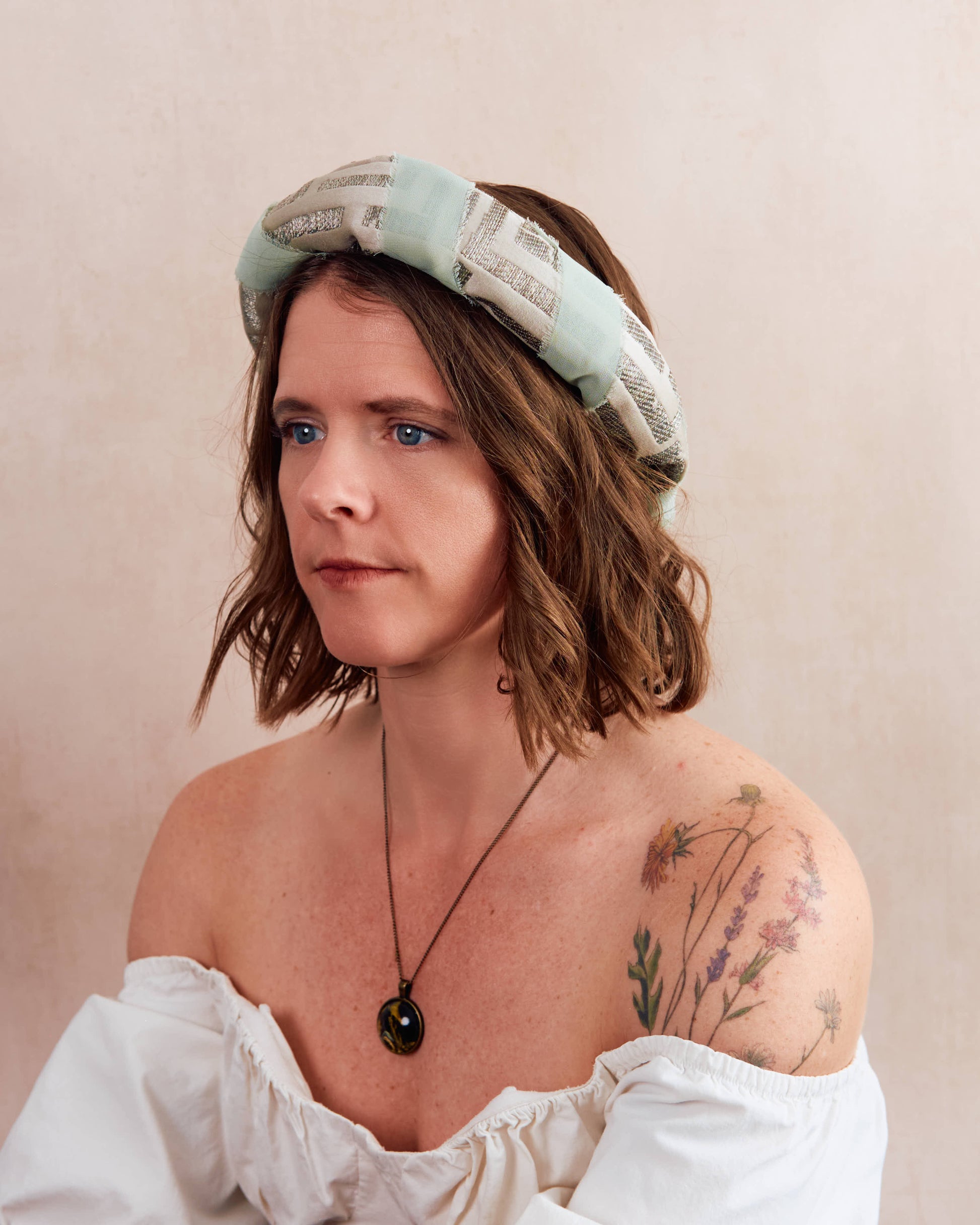 Ren Faire Silver + Mint Ribbon Crown