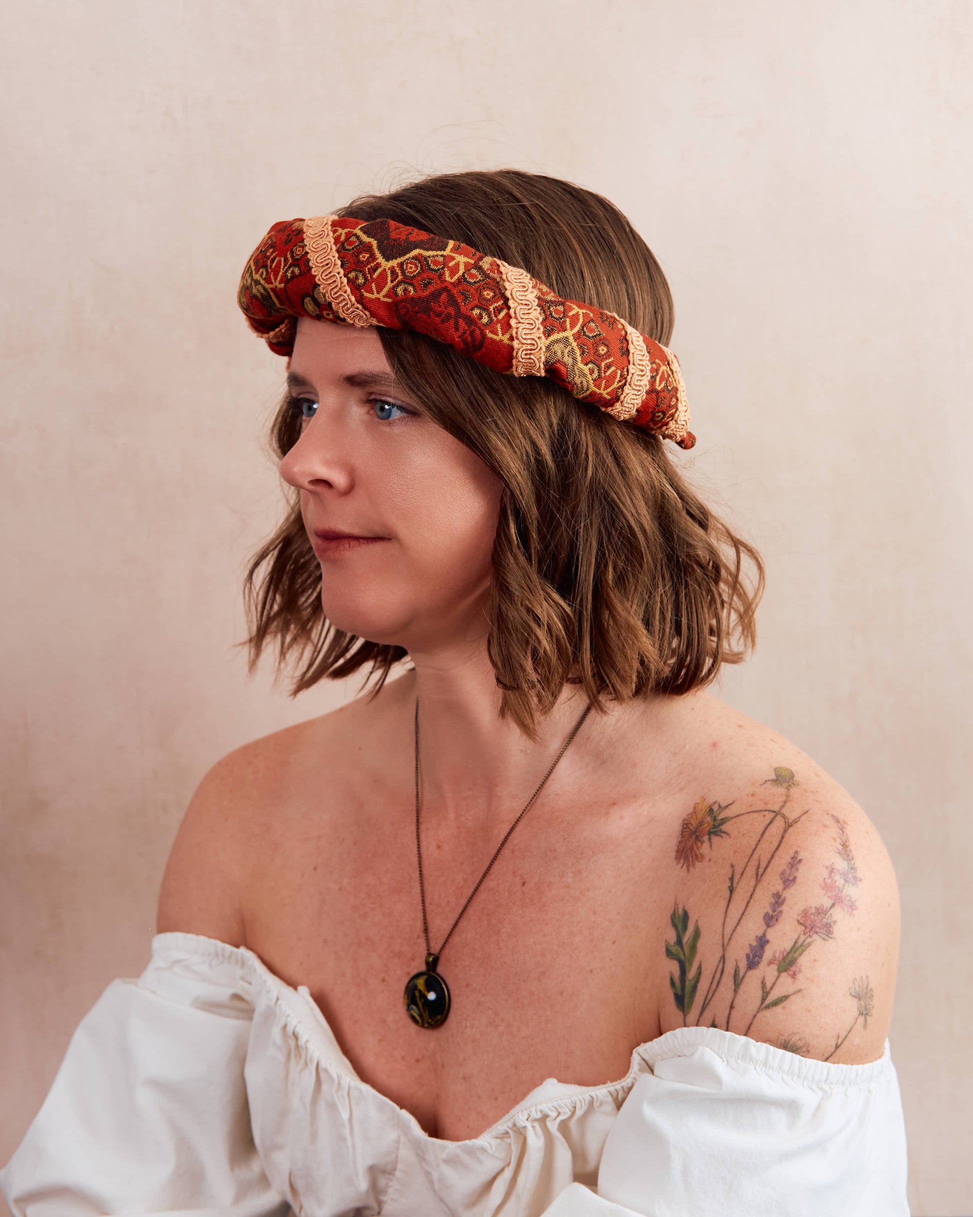 Ren Faire Red Tapestry Ribbon Crown