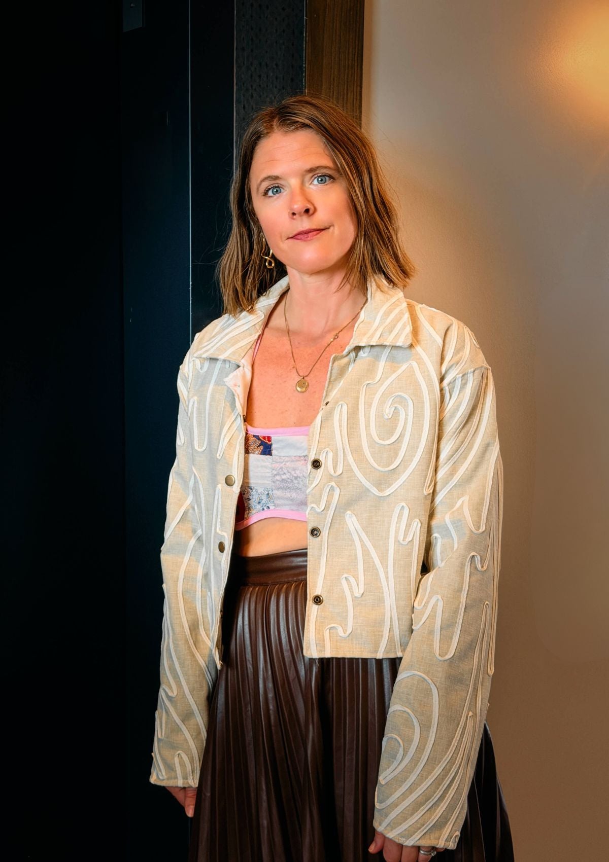 Ribbon Cropped Jacket