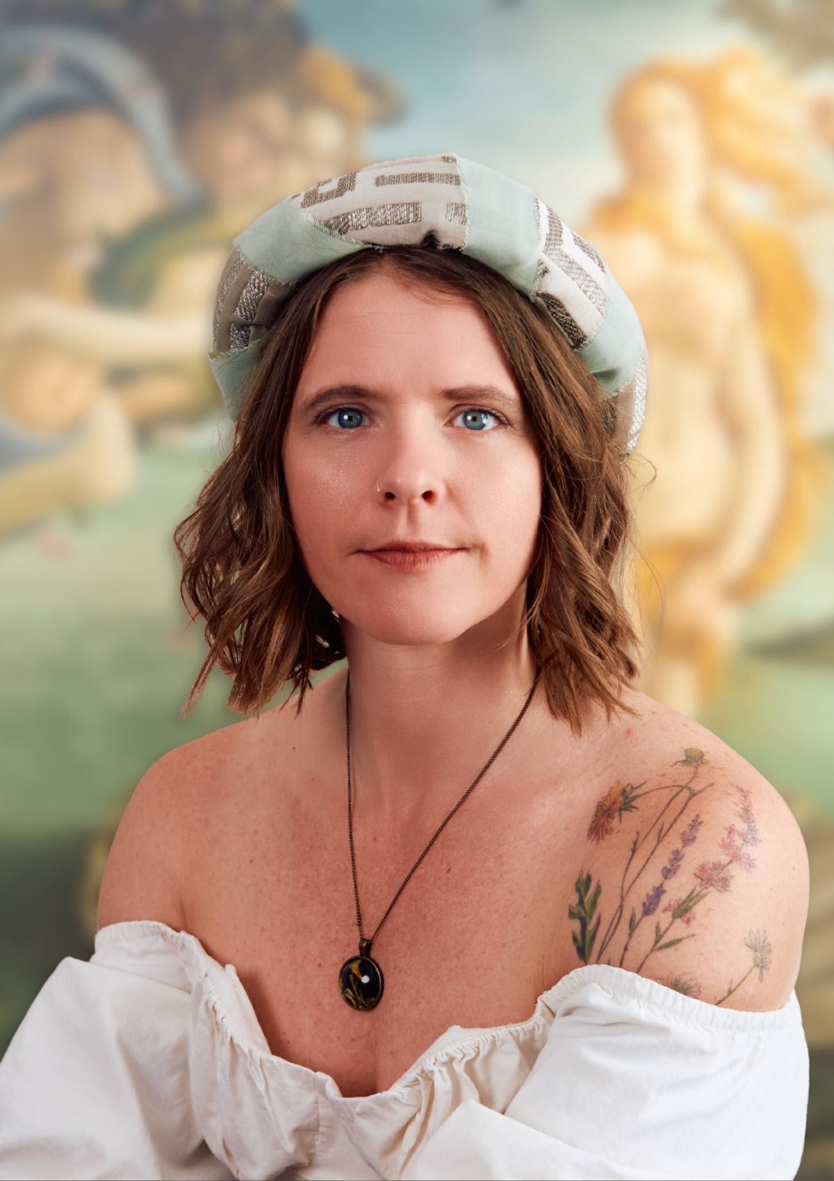 Ren Faire Silver + Mint Ribbon Crown