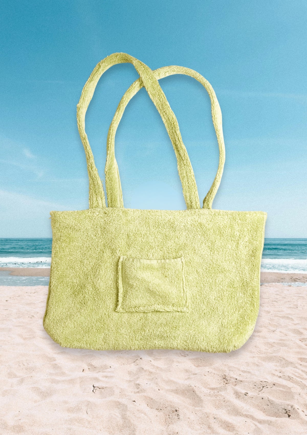 Upcycled Towel Tote in Green – 2nd Class Fanny