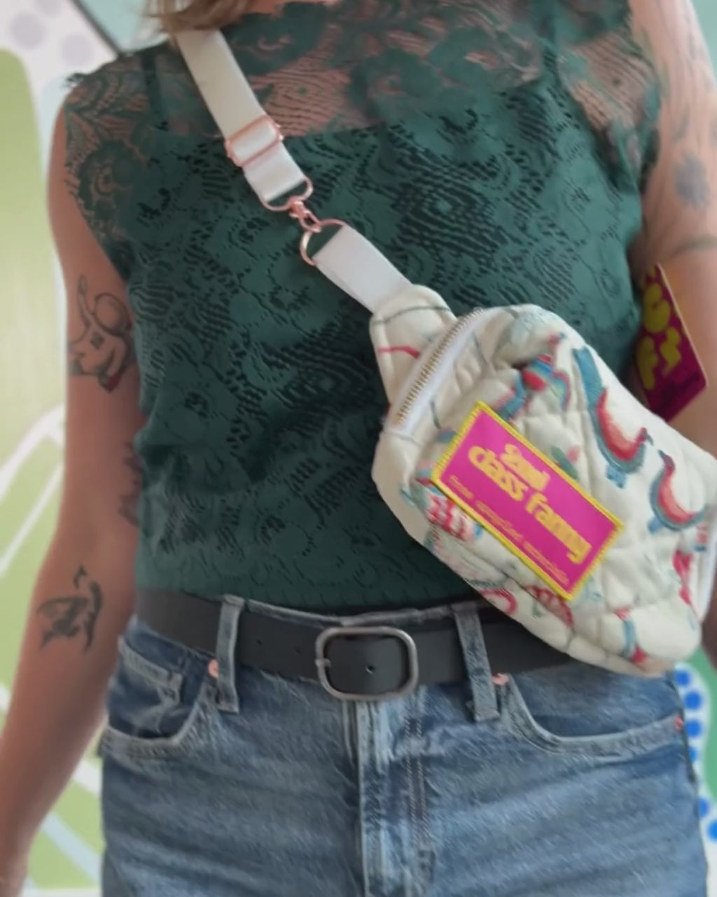 woman wearing top made of green lace